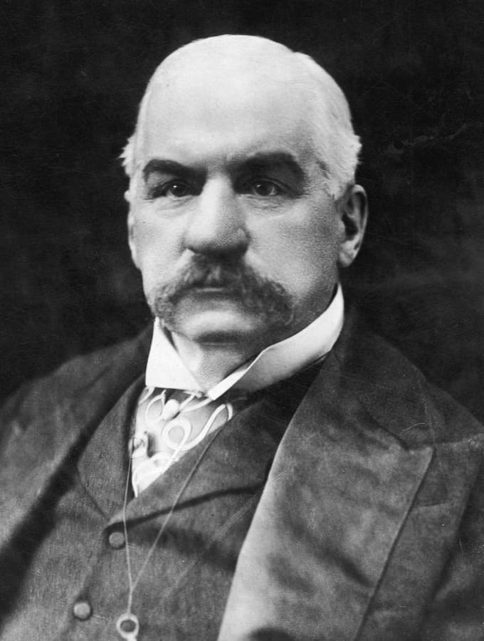 Portrait photograph of J. P. Morgan.